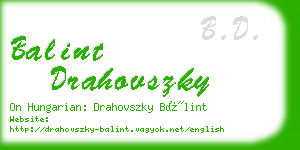 balint drahovszky business card